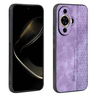 For Huawei nova 11 AZNS 3D Embossed Skin Feel Phone Case(Purple)