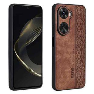 For Huawei nova 11 SE AZNS 3D Embossed Skin Feel Phone Case(Brown)