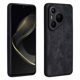 For Huawei Pura 70 AZNS 3D Embossed Skin Feel Phone Case(Black)