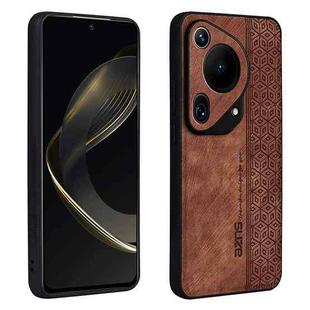 For Huawei Pura 70 Ultra AZNS 3D Embossed Skin Feel Phone Case(Brown)