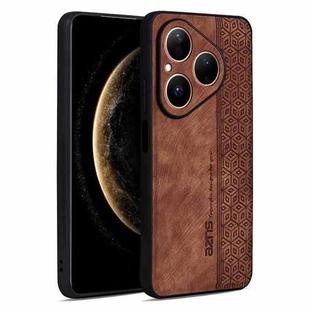 For Huawei Pura 80 5G AZNS 3D Embossed Skin Feel Phone Case(Brown)