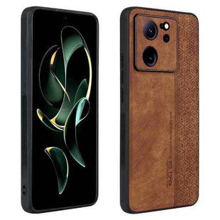 For Xiaomi 13T / 13T Pro / Redmi K60 Ultra AZNS 3D Embossed Skin Feel Phone Case(Brown)