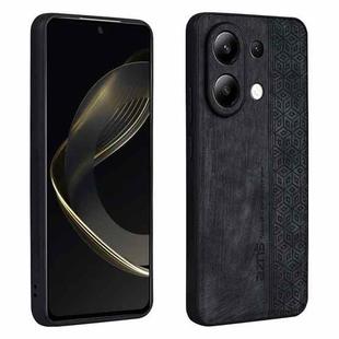 For Xiaomi Redmi Note 13 4G AZNS 3D Embossed Skin Feel Phone Case(Black)