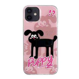For iPhone 11 IMD Cute Animal Pattern Phone Case(Black Puppy)