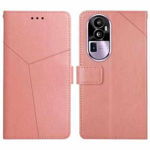 For Reno10 HT01 Y-shaped Pattern Flip Leather Phone Case(Pink)