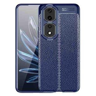 For Honor 90 Pro Litchi Texture Shockproof TPU Phone Case(Blue)