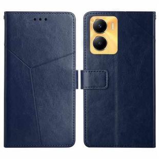 For vivo Y56 5G Global HT01 Y-shaped Pattern Flip Leather Phone Case(Blue)