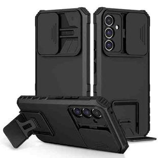 For Samsung Galaxy A54 5G Stereoscopic Holder Sliding Camshield Phone Case(Black)