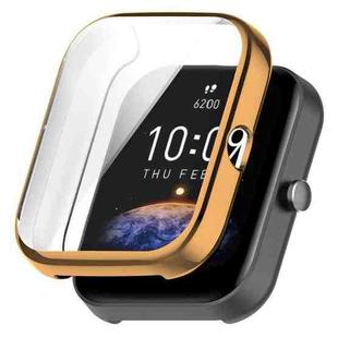 For Amazfit Bip 3 / Bip 3 Pro Universal Full Coverage TPU Electroplating Watch Protective Case(Rose Gold)