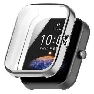 For Amazfit Bip 3 / Bip 3 Pro Universal Full Coverage TPU Electroplating Watch Protective Case(Silver)