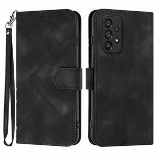 For Samsung Galaxy A32 4G Line Pattern Skin Feel Leather Phone Case(Black)