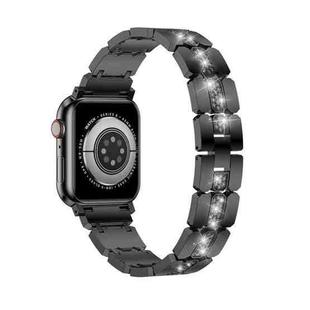 Diamond Metal Watch Band For Apple Watch 8 45mm(Black)