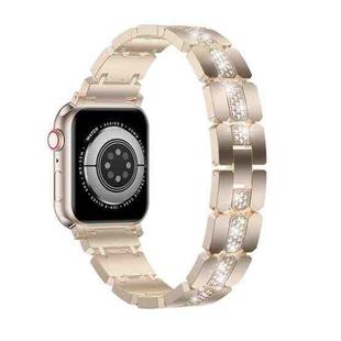 Diamond Metal Watch Band For Apple Watch 8 45mm(Starlight)