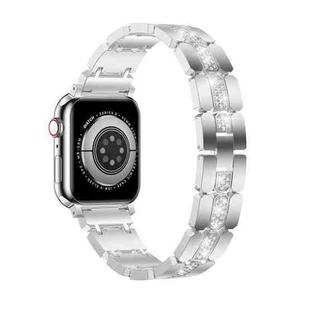Diamond Metal Watch Band For Apple Watch 8 45mm(Silver)