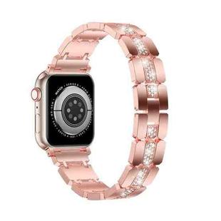 Diamond Metal Watch Band For Apple Watch 5 44mm(Pink)