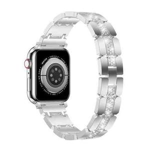 Diamond Metal Watch Band For Apple Watch 9 41mm(Silver)