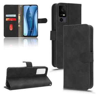 For TCL 40 XE 5G Skin Feel Magnetic Flip Leather Phone Case(Black)