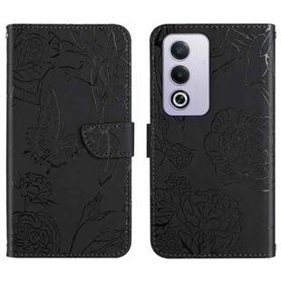 For OPPO A80 EU / A3 Pro Global HT03 Skin Feel Butterfly Embossed Flip Leather Phone Case(Black)