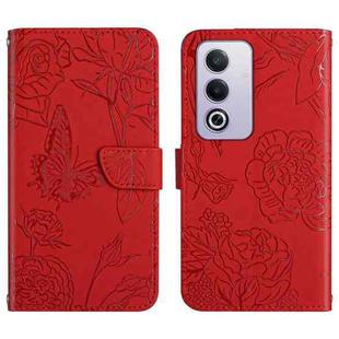 For OPPO A80 EU / A3 Pro Global HT03 Skin Feel Butterfly Embossed Flip Leather Phone Case(Red)