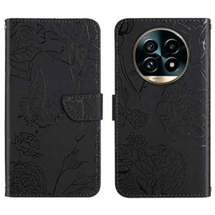 For Realme 13 Pro 5G / 13 Pro+ 5G HT03 Skin Feel Butterfly Embossed Flip Leather Phone Case(Black)