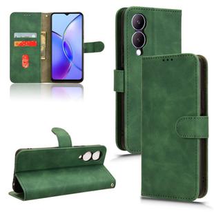 For vivo Y17s 4G Skin Feel Magnetic Flip Leather Phone Case(Green)