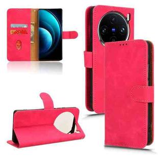 For vivo X100 Pro Skin Feel Magnetic Flip Leather Phone Case(Rose Red)