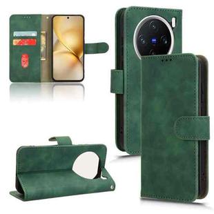 For vivo X200 5G Skin Feel Magnetic Flip Leather Phone Case(Green)