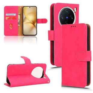 For vivo X200 5G Skin Feel Magnetic Flip Leather Phone Case(Rose Red)