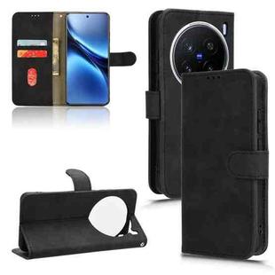 For vivo X200 Pro 5G Skin Feel Magnetic Flip Leather Phone Case(Black)