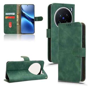 For vivo X200 Pro 5G Skin Feel Magnetic Flip Leather Phone Case(Green)