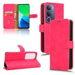 For vivo Y19s 4G Global Skin Feel Magnetic Flip Leather Phone Case(Rose Red)