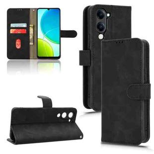 For vivo Y04 4G Skin Feel Magnetic Flip Leather Phone Case(Black)