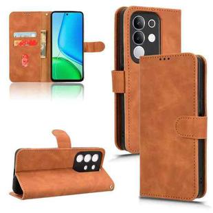 For vivo Y29 4G Global Skin Feel Magnetic Flip Leather Phone Case(Brown)