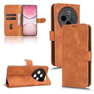 For vivo Y300 Pro 5G Skin Feel Magnetic Flip Leather Phone Case(Brown)