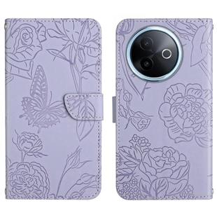 For vivo Y39 5G Global HT03 Skin Feel Butterfly Embossed Flip Leather Phone Case(Purple)