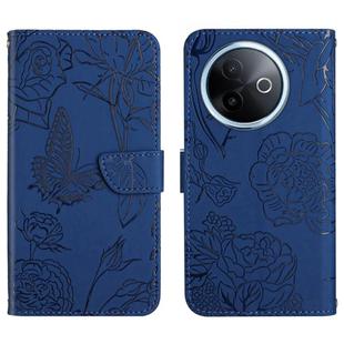 For vivo Y39 5G Global HT03 Skin Feel Butterfly Embossed Flip Leather Phone Case(Blue)