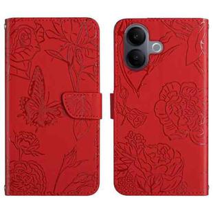For vivo V60 Lite 5G HT03 Skin Feel Butterfly Embossed Flip Leather Phone Case(Red)