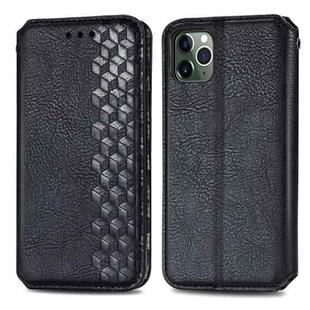 For iPhone 11 Pro Cubic Grid Pressed Horizontal Flip Magnetic PU Leather Case with Holder & Card Slots & Wallet(Black)