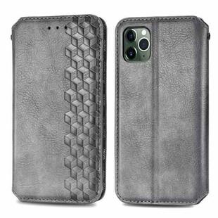 For iPhone 11 Pro Cubic Grid Pressed Horizontal Flip Magnetic PU Leather Case with Holder & Card Slots & Wallet(Grey)