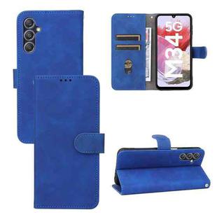 For Samsung Galaxy M34 5G Skin Feel Magnetic Flip Leather Phone Case(Blue)