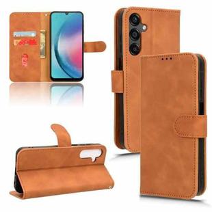For Samsung Galaxy A25 5G Skin Feel Magnetic Flip Leather Phone Case(Brown)