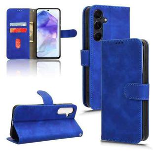 For Samsung Galaxy A55 5G Skin Feel Magnetic Flip Leather Phone Case(Blue)