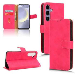 For Samsung Galaxy S24+ 5G Skin Feel Magnetic Flip Leather Phone Case(Rose Red)