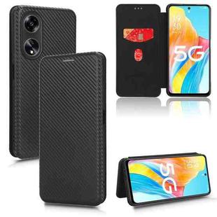 For OPPO A1 5G Carbon Fiber Texture Flip Leather Phone Case(Black)
