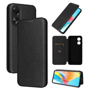 For OPPO A78 4G Carbon Fiber Texture Flip Leather Phone Case(Black)