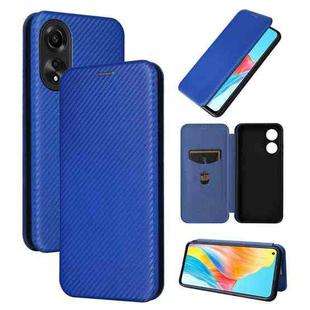 For OPPO A78 4G Carbon Fiber Texture Flip Leather Phone Case(Blue)