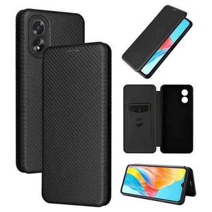 For OPPO A38 4G Global Carbon Fiber Texture Flip Leather Phone Case(Black)