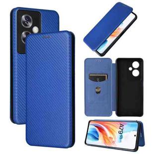 For OPPO A79 5G Carbon Fiber Texture Flip Leather Phone Case(Blue)