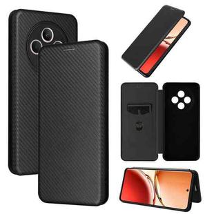 For OPPO Reno12 F 5G / 4G Carbon Fiber Texture Flip Leather Phone Case(Black)