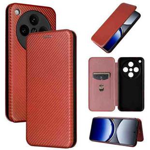 For OPPO Find X8 Pro Carbon Fiber Texture Flip Leather Phone Case(Brown)